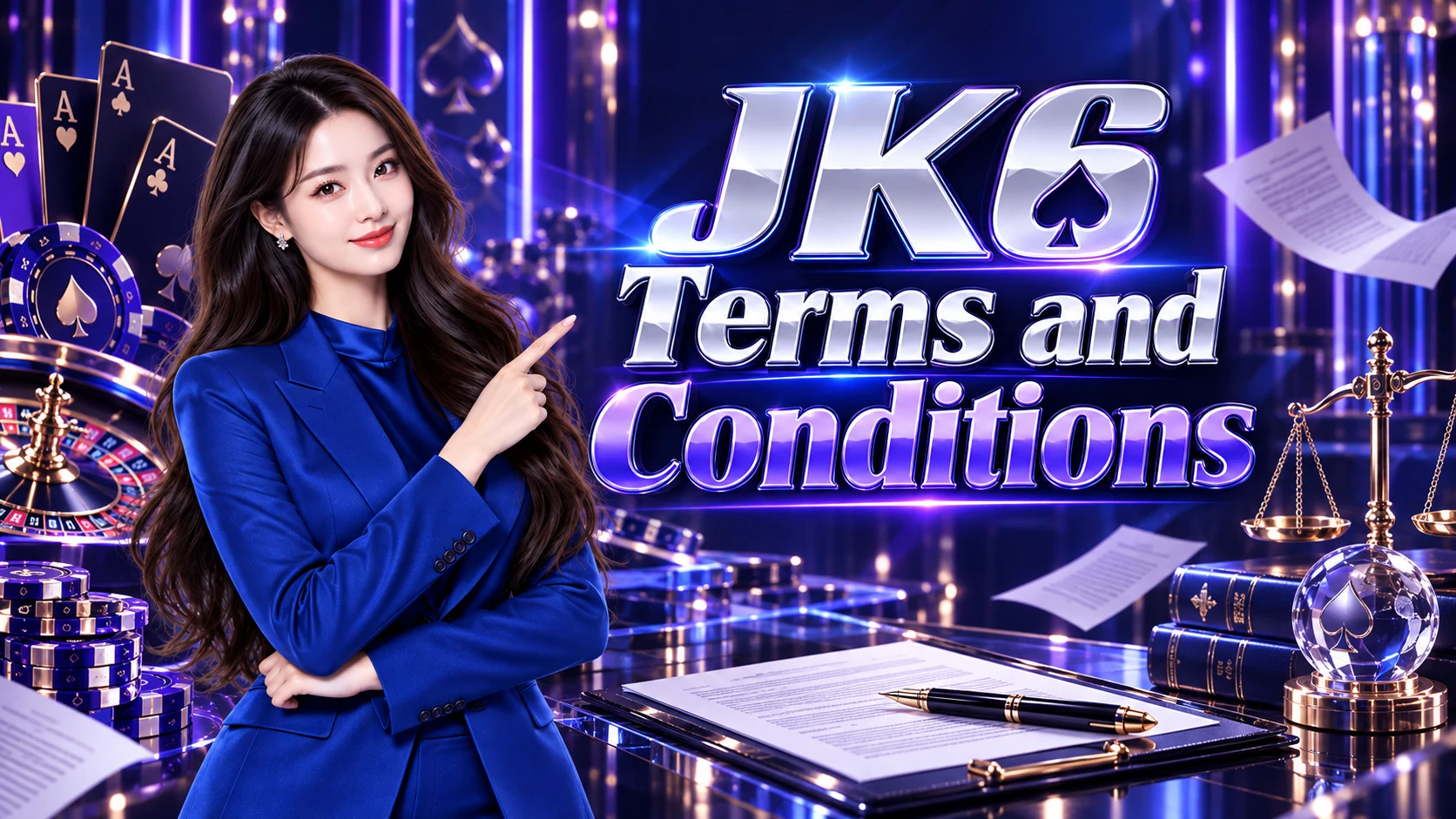 JK6 presenter in the terms and conditions scene